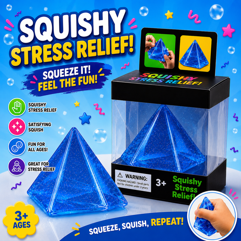 NovaPop Pyramid Squishy Toys – Assorted Colors