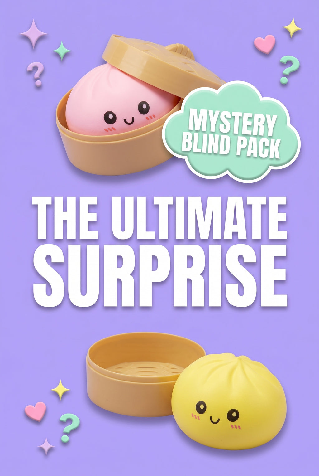 Squishy Mystery Dumplings Solid Colors – Cute Slow Rise Stress Relief Sensory Toy