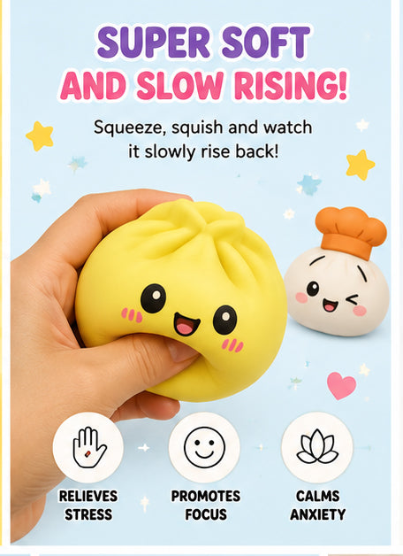 Squishy Mystery Dumplings Solid Colors – Cute Slow Rise Stress Relief Sensory Toy